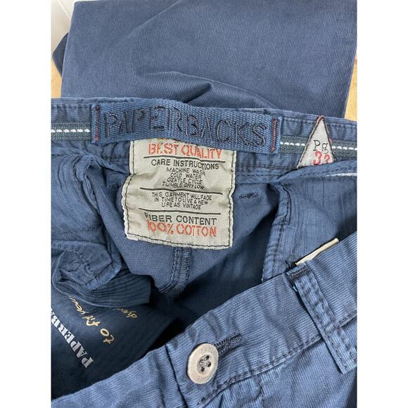 Paperbacks Mens Solid Chino Pants in Navy Blue Size 33 - Picture 7 of 8